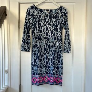 Lilly Pulitzer t-shirt dress. Size Small. Back cut up on upper back/neck.